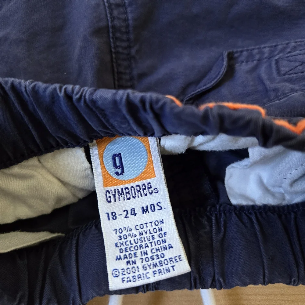 Vintage Y2K Gymboree navy blue cargo pocket nylon cotton tugboat pants